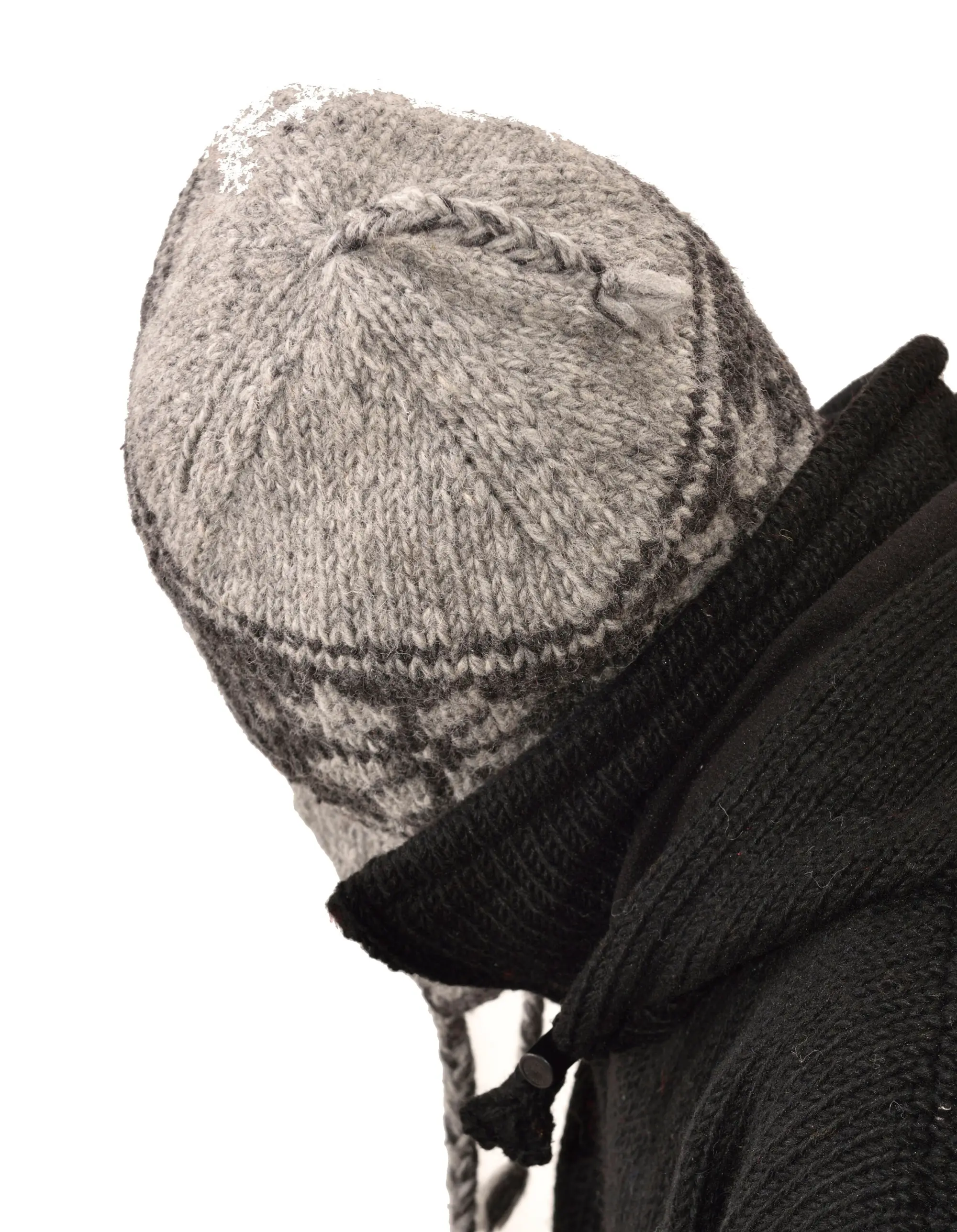 Hand Knitted 100% Merino Wool Snowboard Earflap Ski Peru Chullo Hat Nepalese Snowboard Polar Fleece Lined Hat Woolen Stocking Cap Sherpa Hat