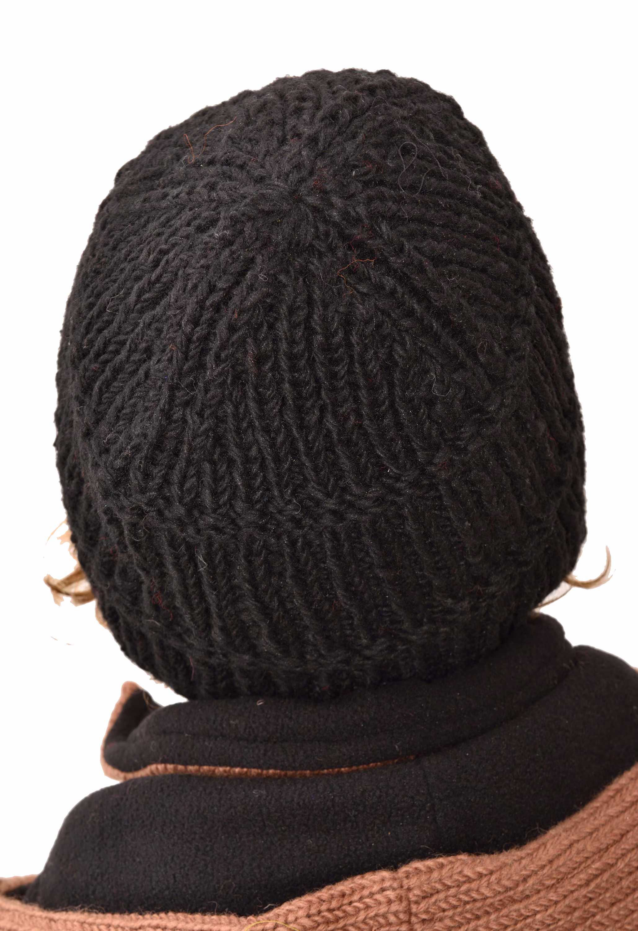 Hand Knitted 100% Merino Wool Snowboard Ski Himalayan Nepal Slouchy Beanie Polar Fleece Lined Woolen Stocking Cap Mens Winter Hat