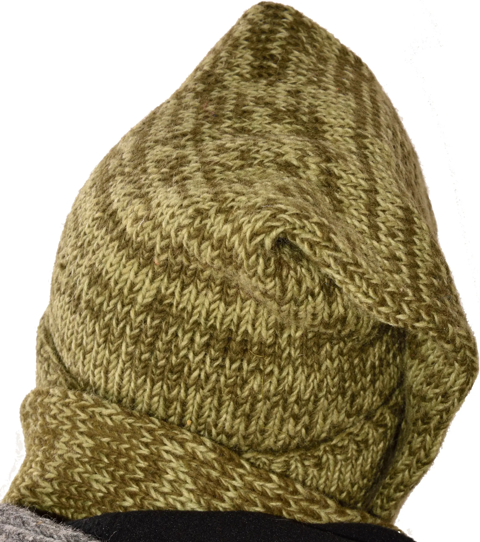 Hand Made 100% Merino Wool Long Tail Stocking Hat Scarves Combo Hooded Scarf Polar Fleece Lined Stocking Cap Hat and Winter Scarf Combo