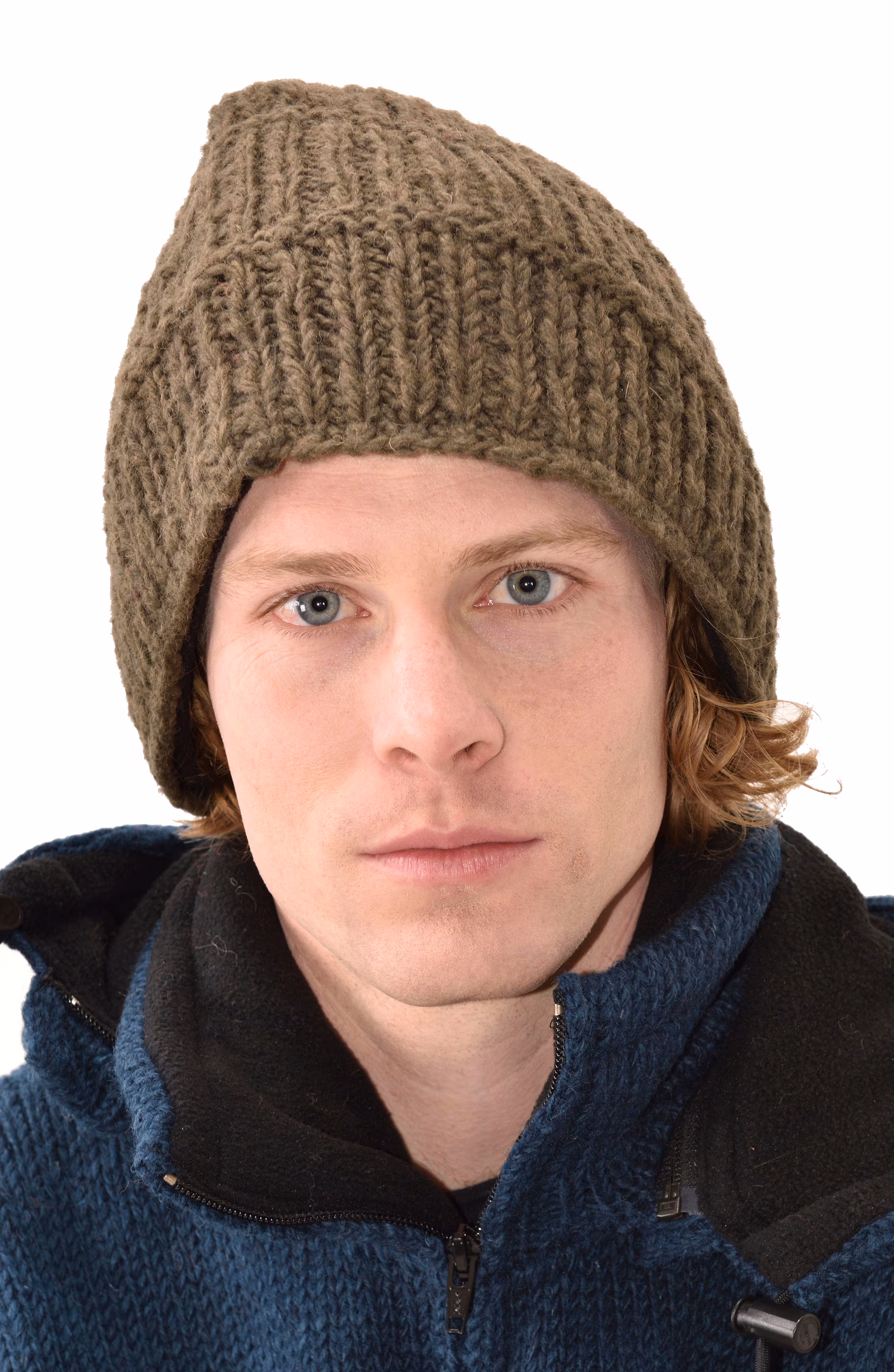 Hand Knitted 100% Merino Wool Snowboard Ski Himalayan Nepal Slouchy Beanie Polar Fleece Lined Woolen Stocking Cap Mens Winter Hat