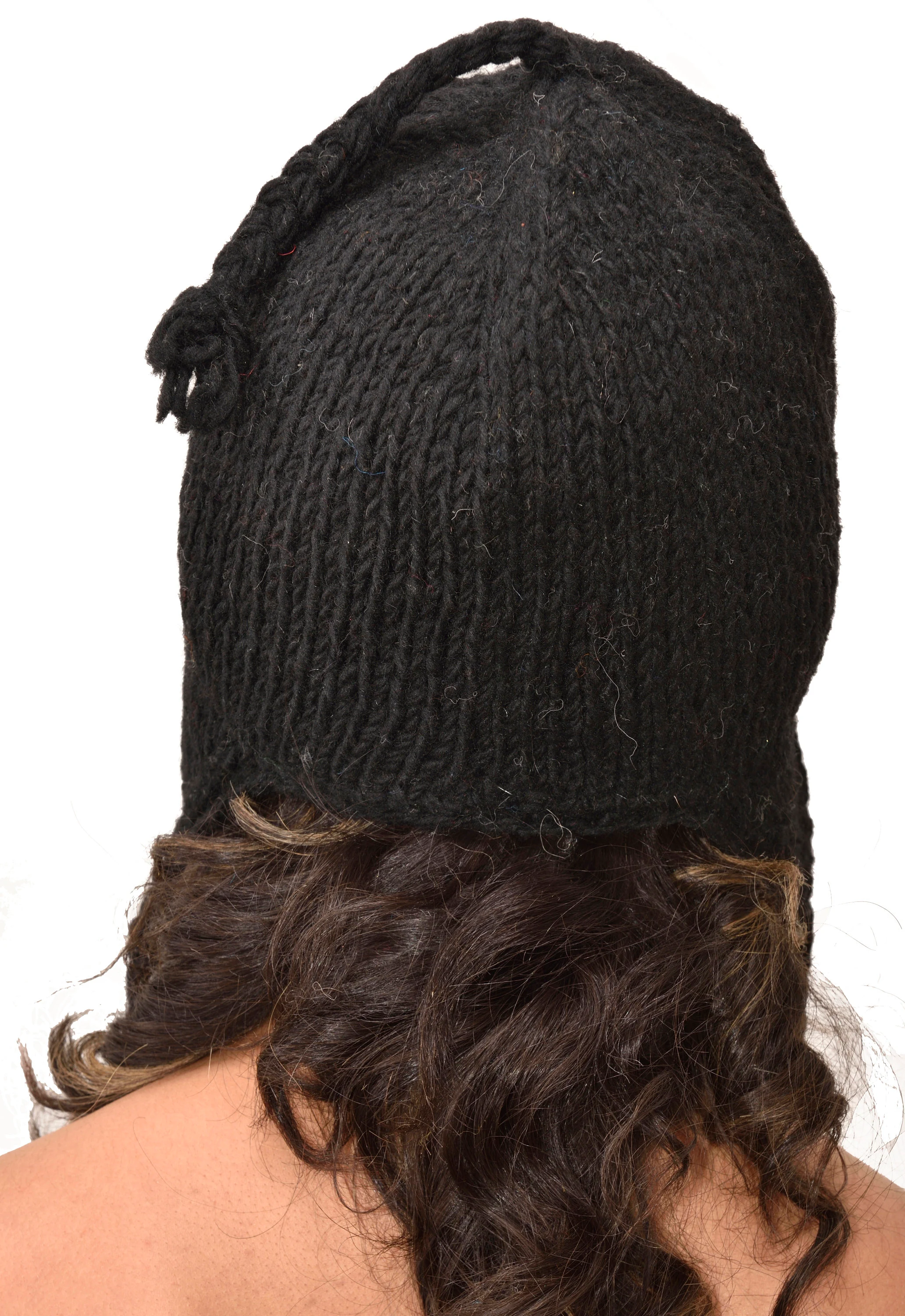 Hand Knitted 100% Merino Wool Snowboard Earflap Ski Peru Chullo Hat Nepalese Snowboard Polar Fleece Lined Hat Woolen Stocking Cap Sherpa Hat