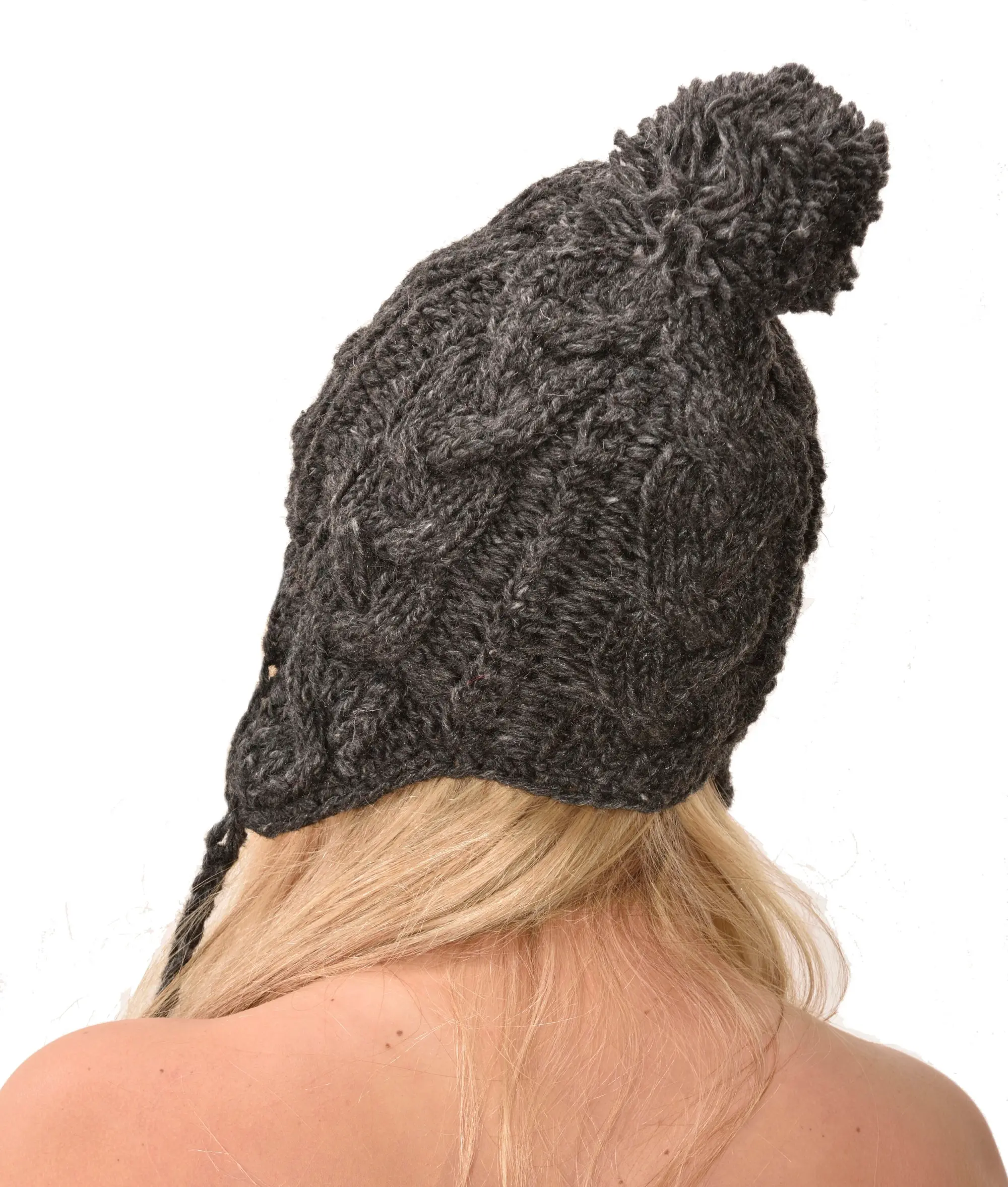 Hand Knitted 100% Merino Wool Snowboard Earflap Ski Peru Chullo Hat Nepalese Snowboard Polar Fleece Lined Hat Woolen Stocking Cap Sherpa Hat