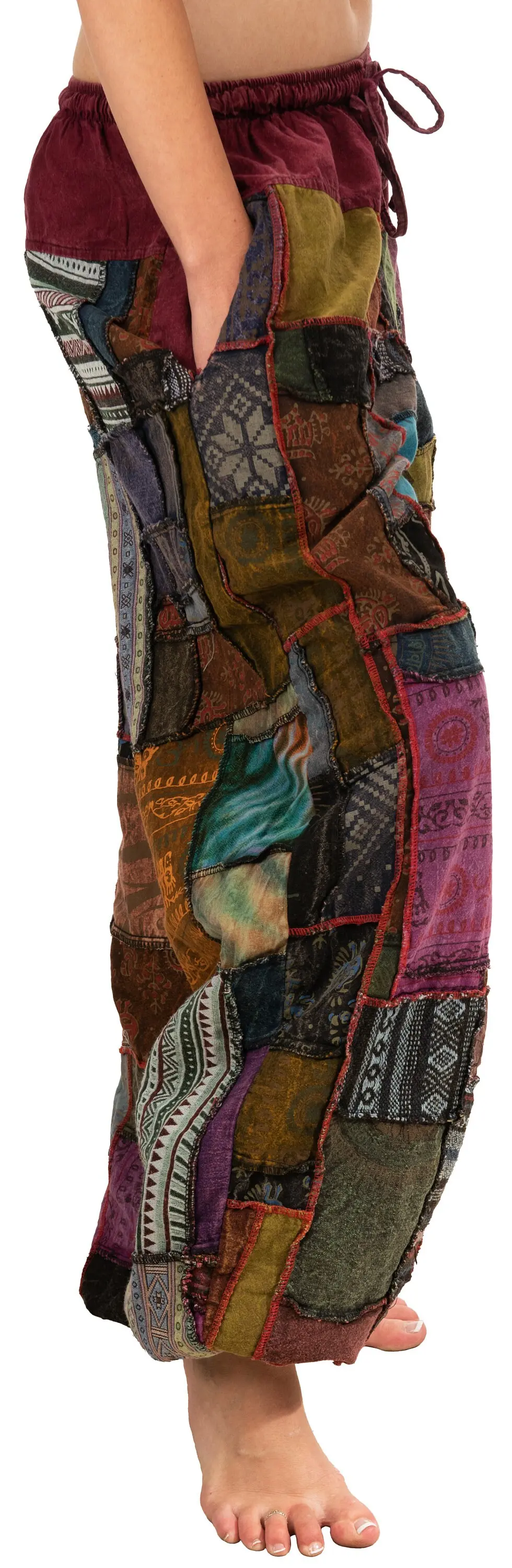 Pants Patchwork Cotton Harem Pants With Pockets Hippie Pants   Patchwork Pants Harem Pants      Hippie Patchwork Pants Boho Pants