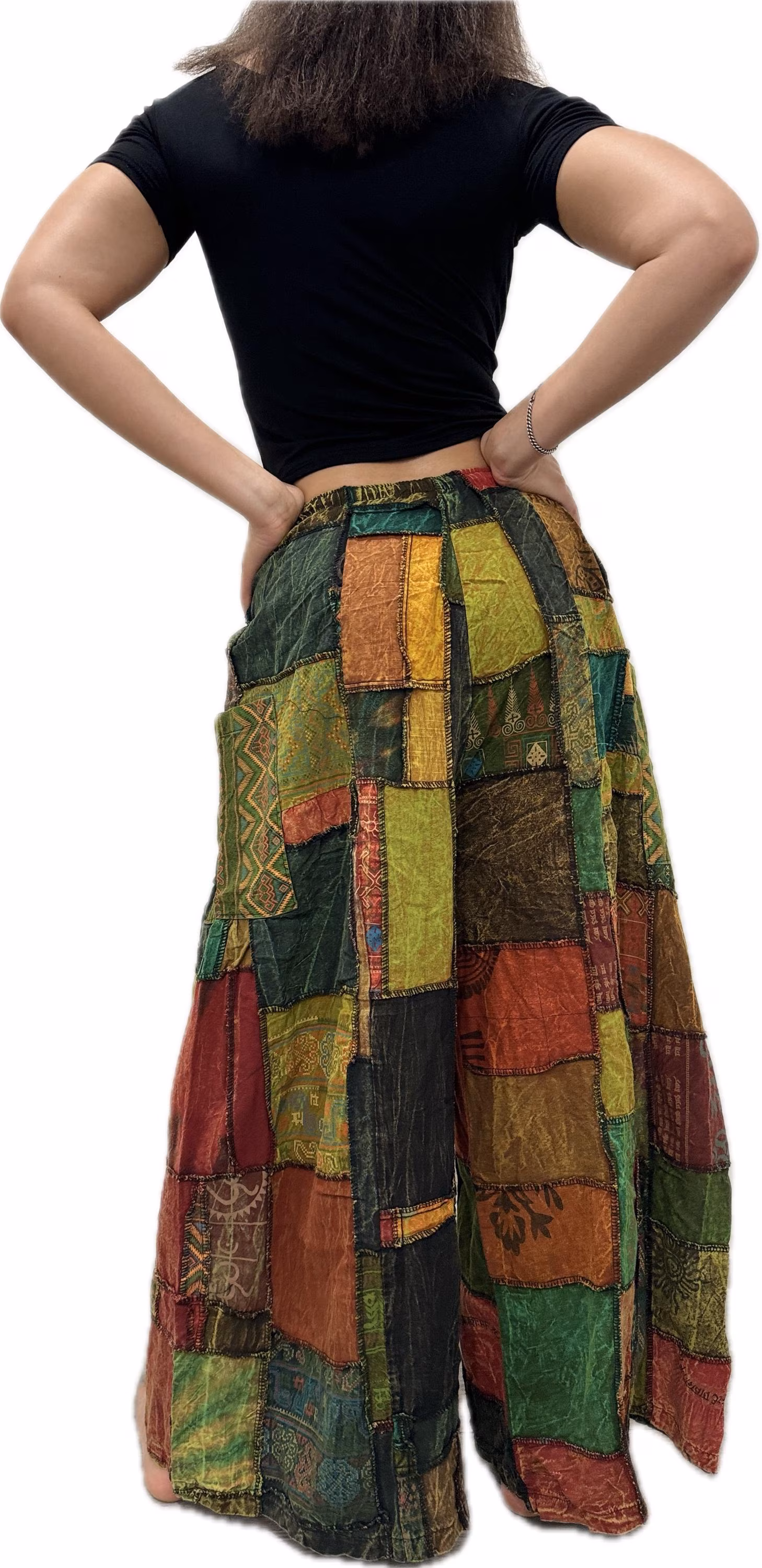 Pants Patchwork Cotton Wide-Leg Pants With Pockets Hippie Pants  Patchwork Pants  Hippie Patchwork Pants Boho Pants