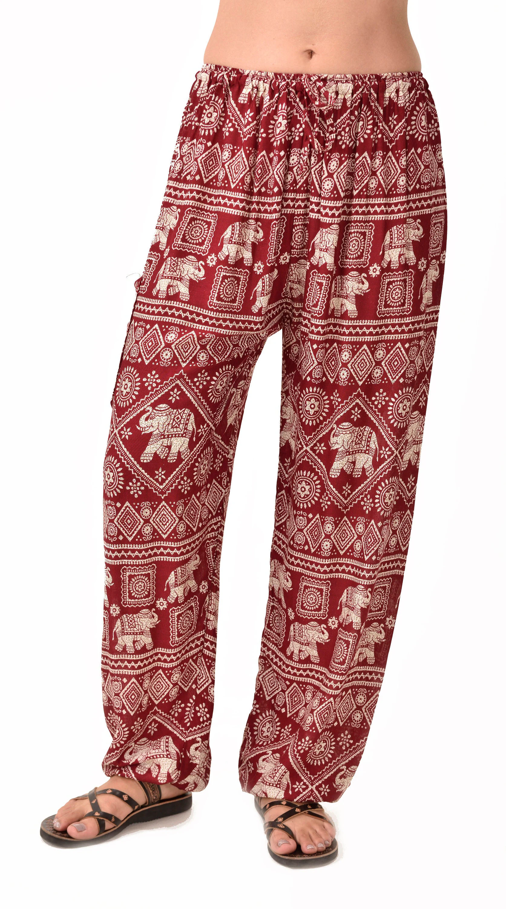 Pants Elephant Designer tailored Printed Thai Yoga Harem Aladdin Boho Rayon Hippie Festival with Elastic Waistband and Drawstring