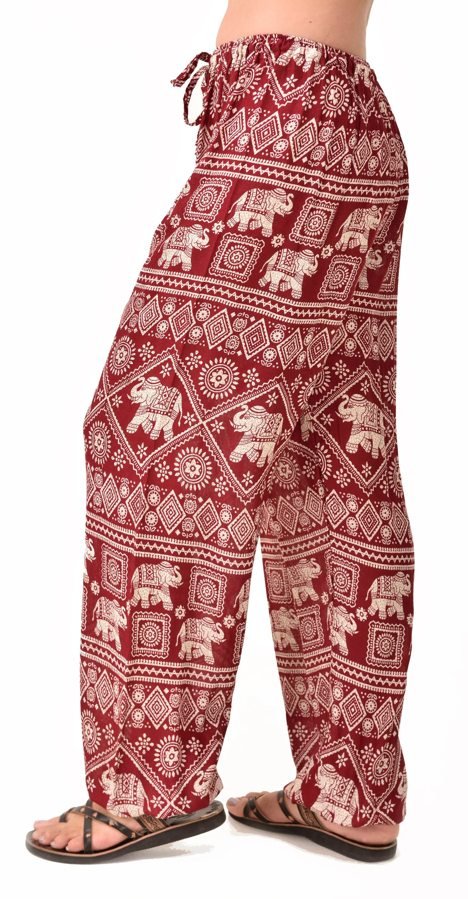 Pants Elephant Designer tailored Printed Thai Yoga Harem Aladdin Boho Rayon Hippie Festival with Elastic Waistband and Drawstring