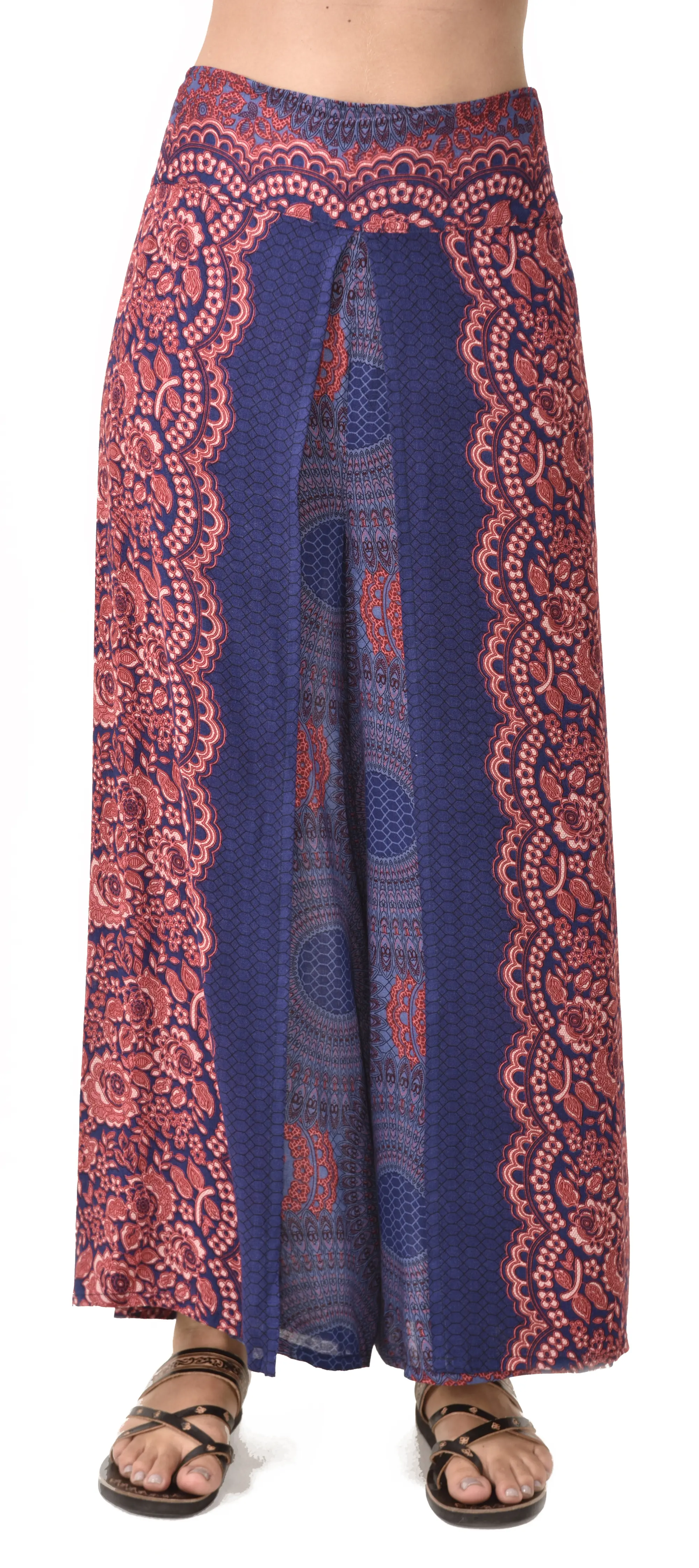 Pants Wrap Leg Honeycomb Print designer fit Thai Yoga Harem Aladdin Boho Rayon Hippie Festival with elastic waistband and fabric drawstring