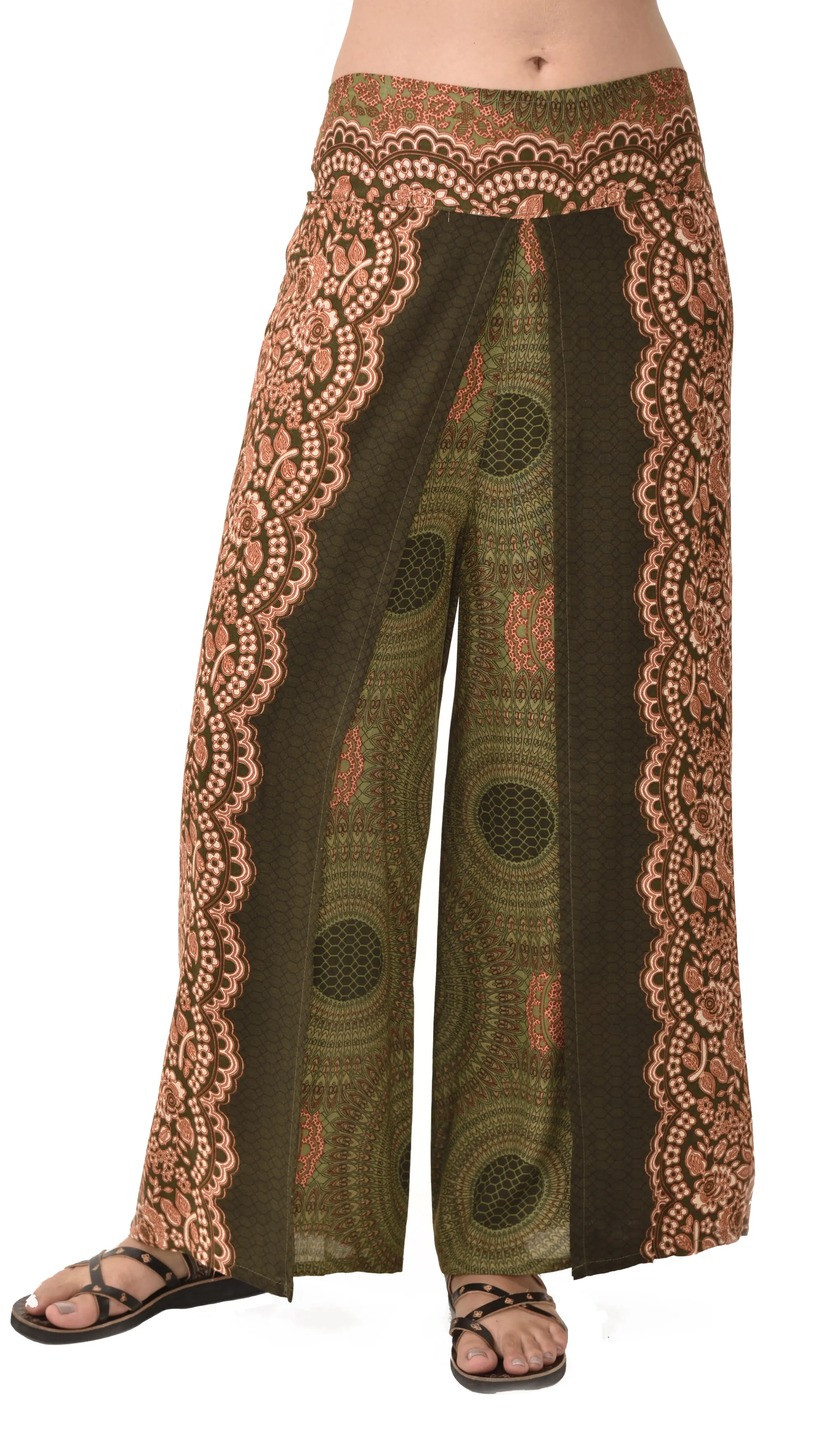 Pants Wrap Leg Honeycomb Print designer fit Thai Yoga Harem Aladdin Boho Rayon Hippie Festival with elastic waistband and fabric drawstring