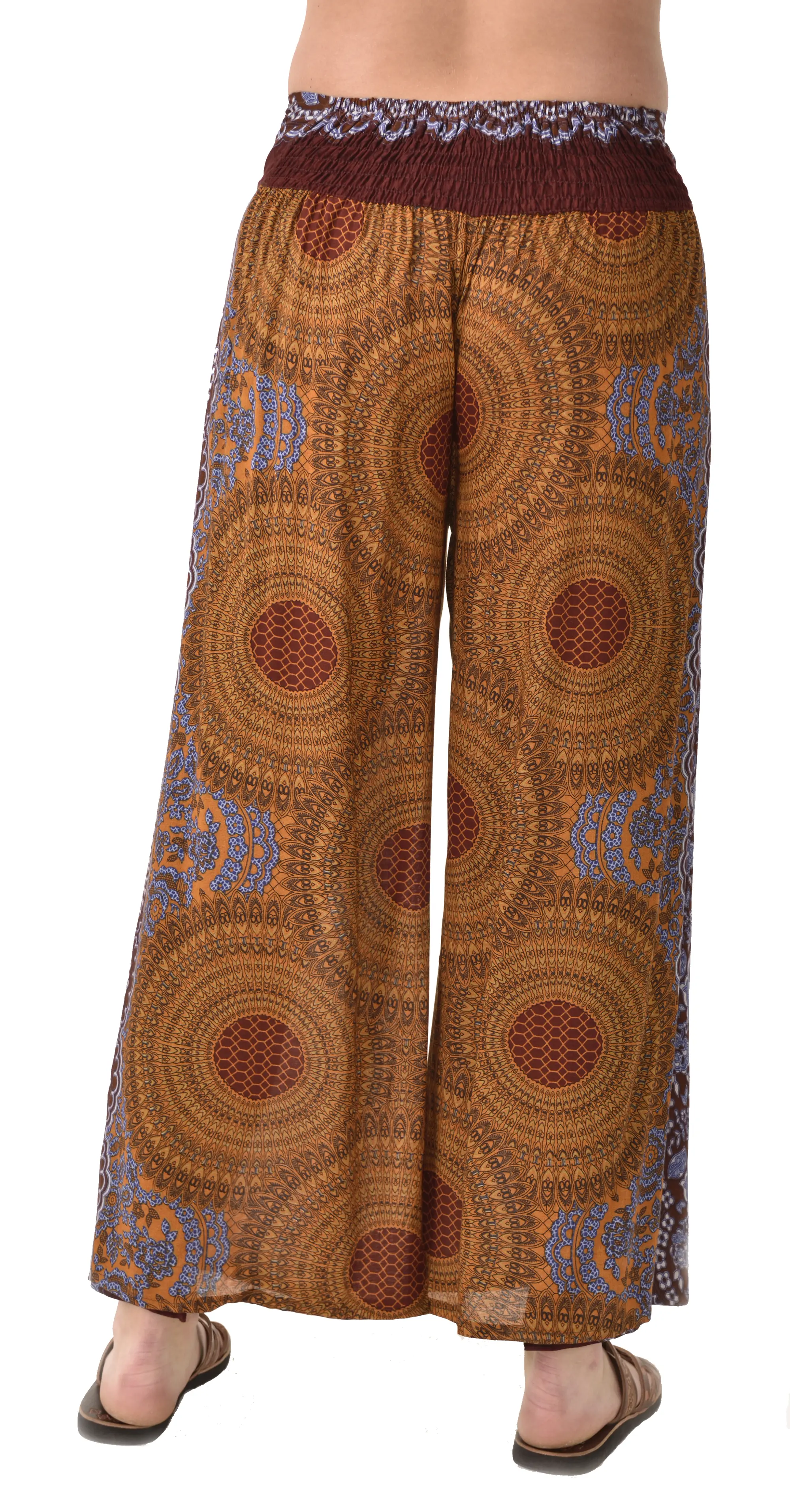 Pants Wrap Leg Honeycomb Print designer fit Thai Yoga Harem Aladdin Boho Rayon Hippie Festival with elastic waistband and fabric drawstring