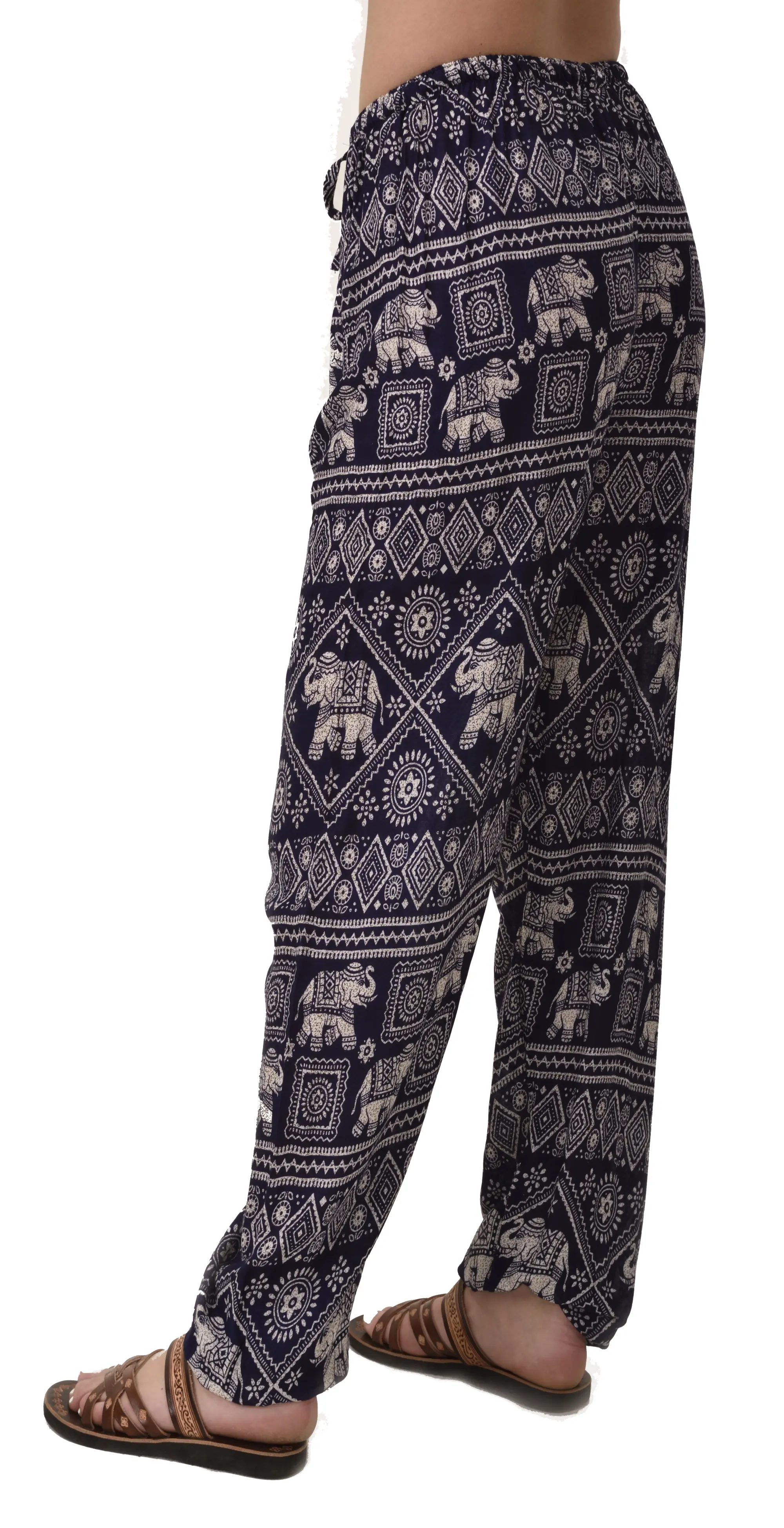 Pants Elephant Designer tailored Printed Thai Yoga Harem Aladdin Boho Rayon Hippie Festival with Elastic Waistband and Drawstring