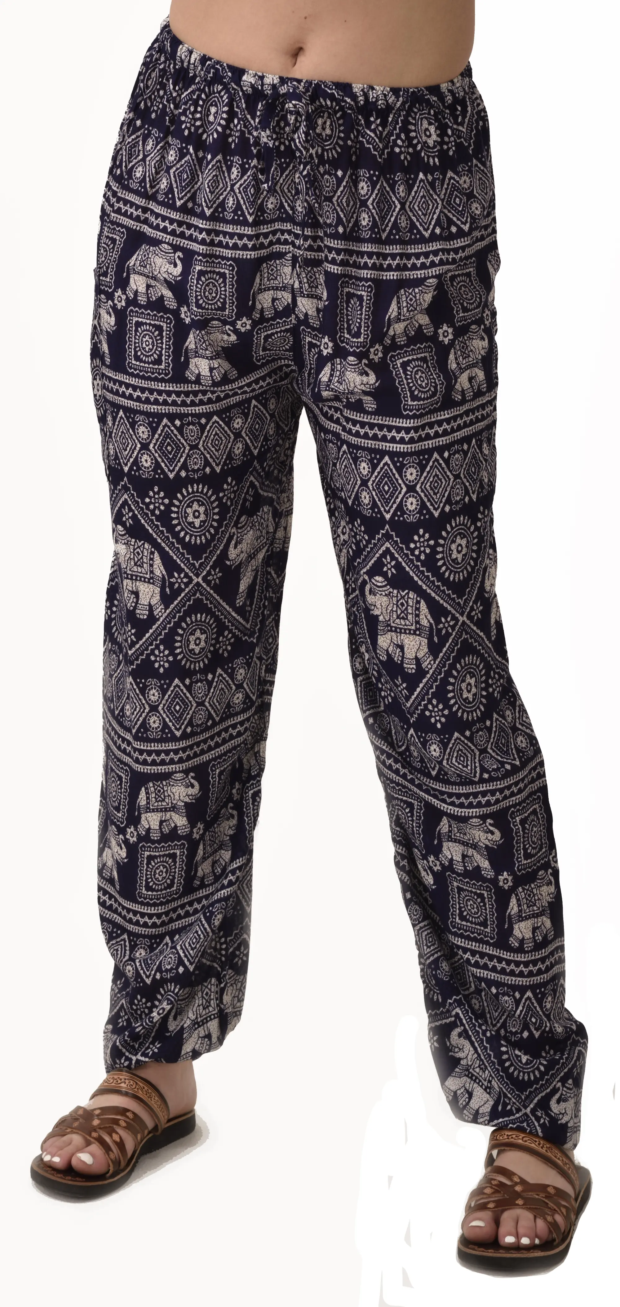 Pants Elephant Designer tailored Printed Thai Yoga Harem Aladdin Boho Rayon Hippie Festival with Elastic Waistband and Drawstring