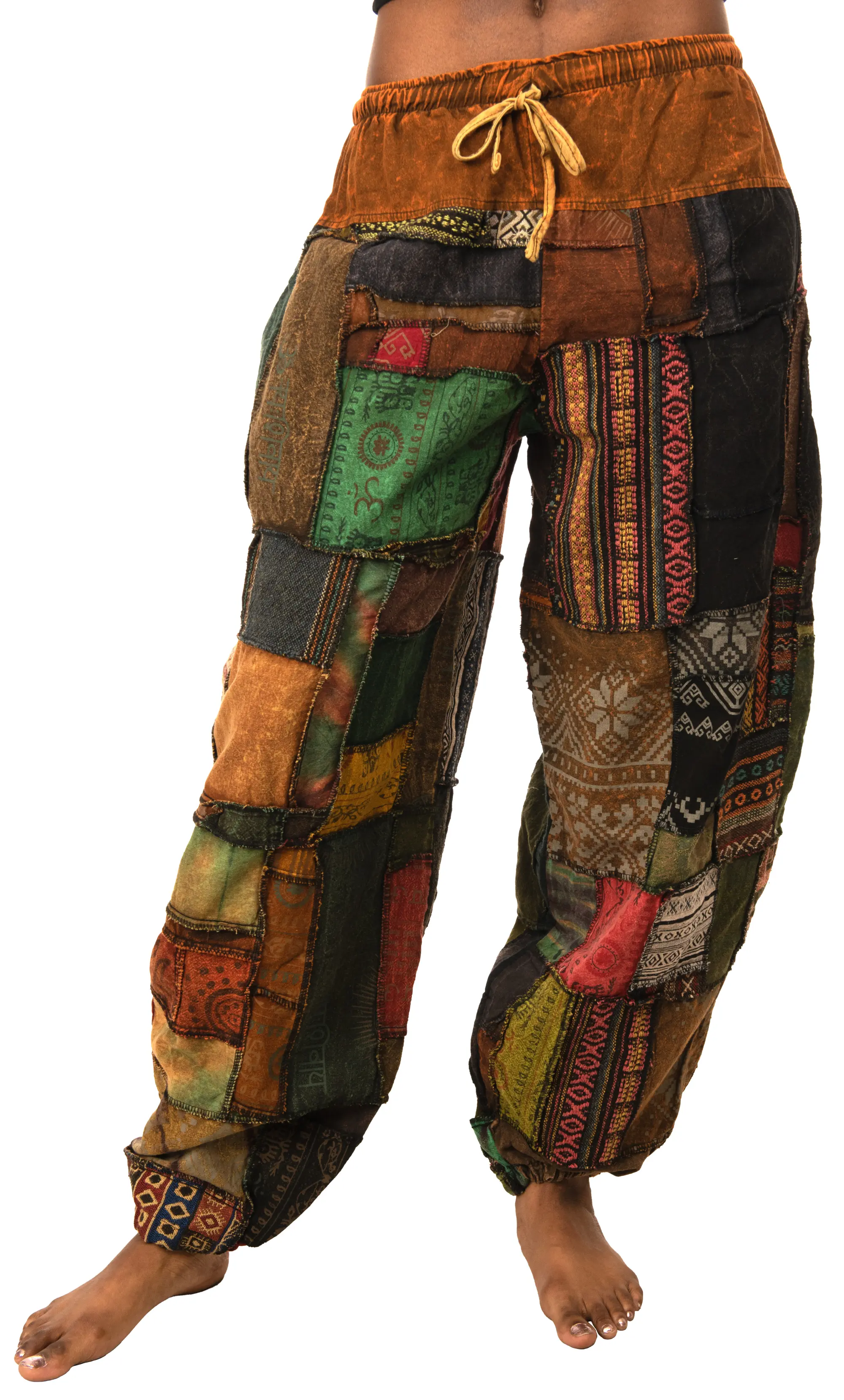 Pants Patchwork Cotton Harem Pants With Pockets Hippie Pants   Patchwork Pants Harem Pants      Hippie Patchwork Pants Boho Pants