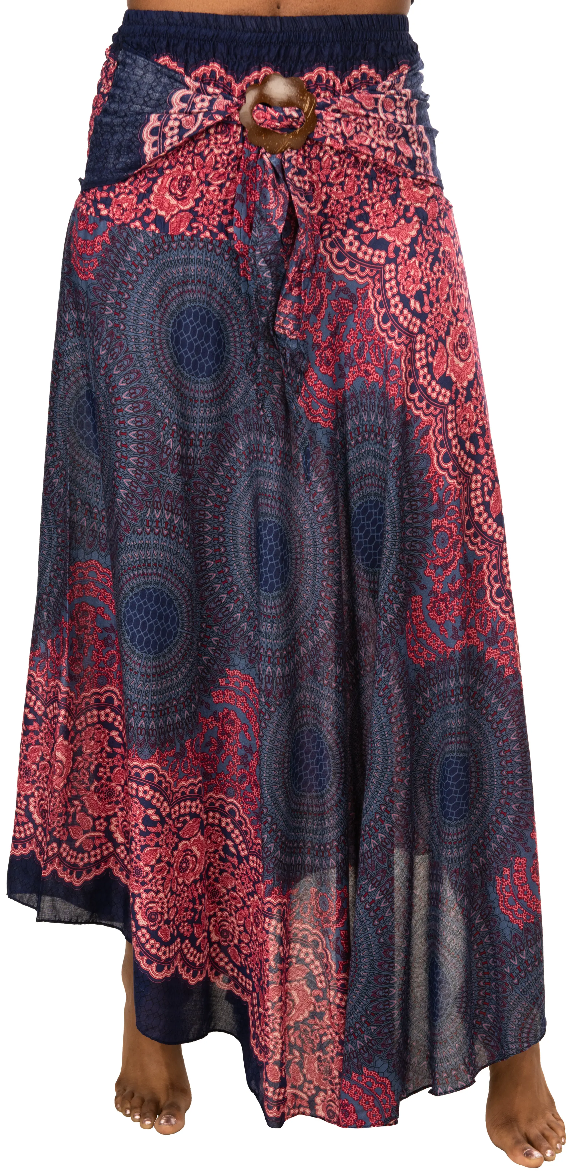 Convertible Print Dress / Skirt - Black White Multi - 3543B