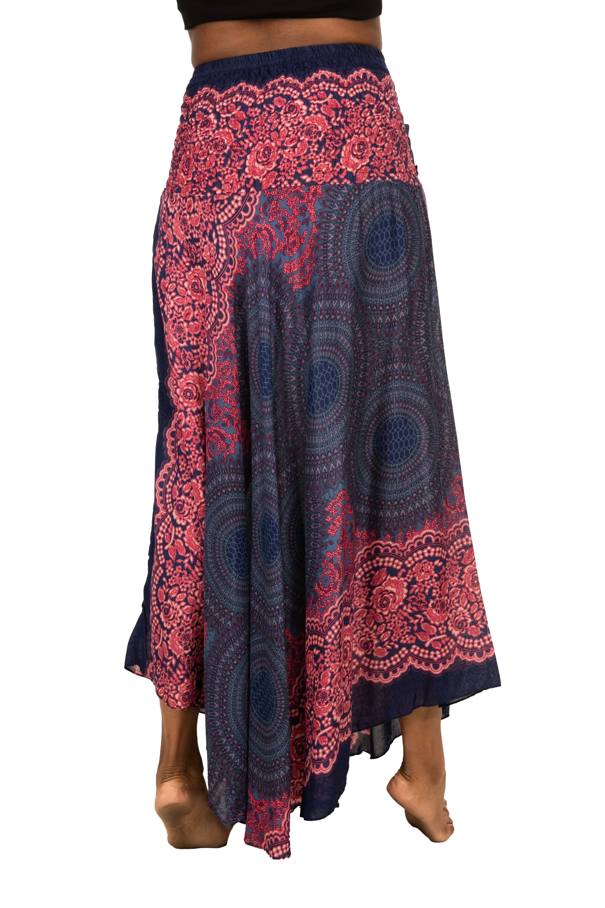 Convertible Print Dress / Skirt - Black White Multi - 3543B