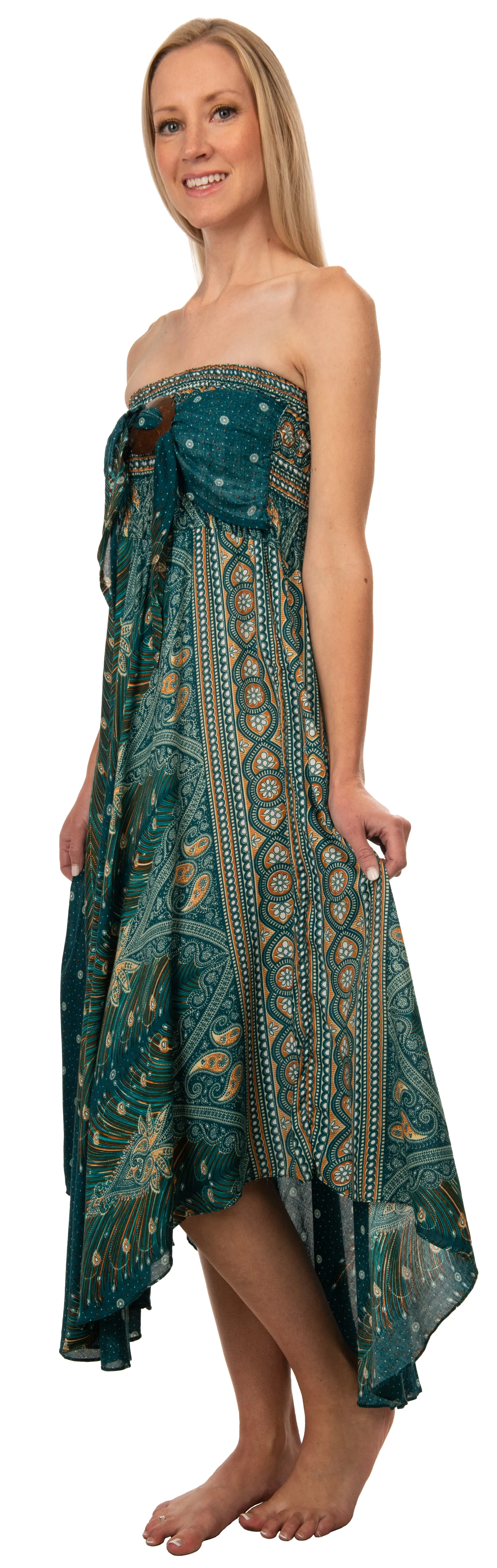 Convertible Print Dress / Skirt - Black White Multi - 3543G