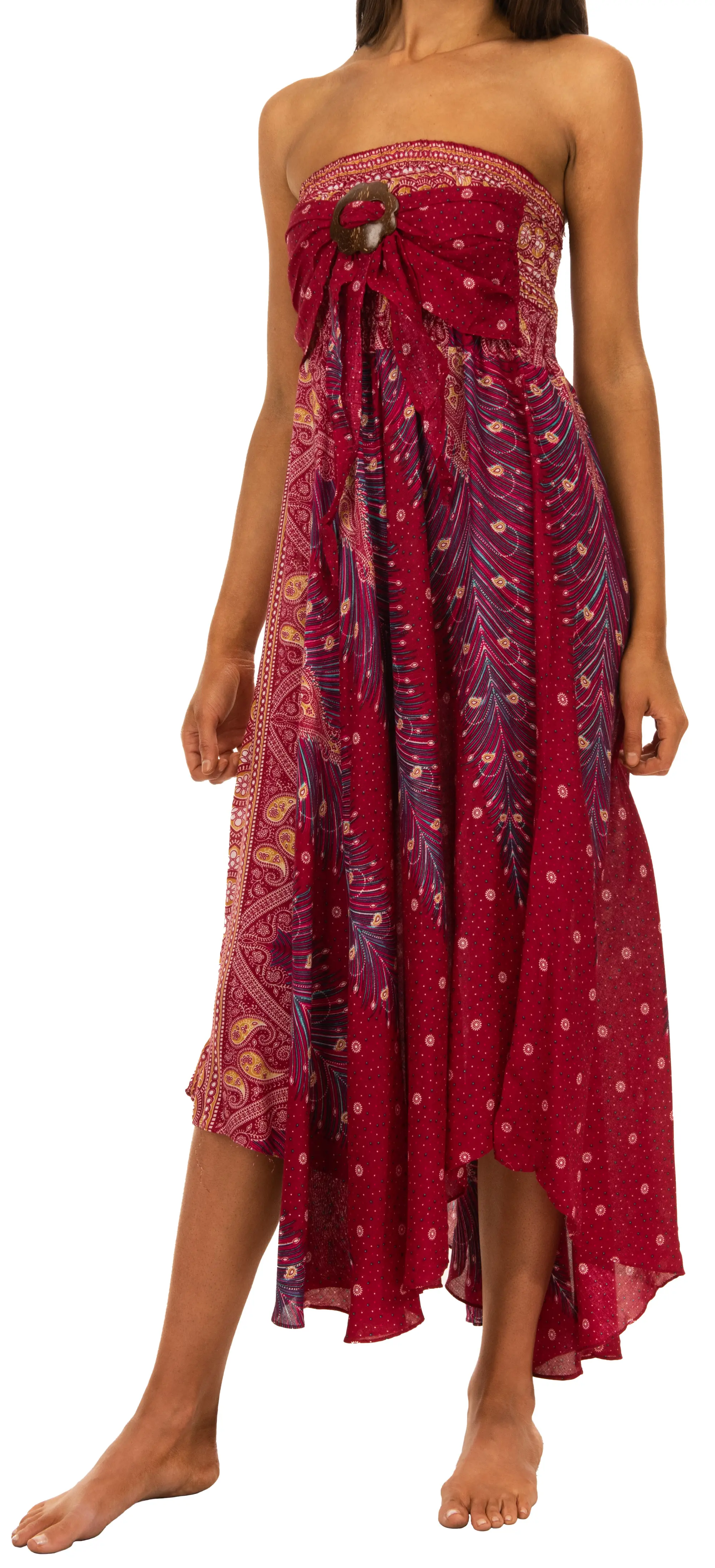 Convertible Print Dress / Skirt - Black White Multi - 3543R