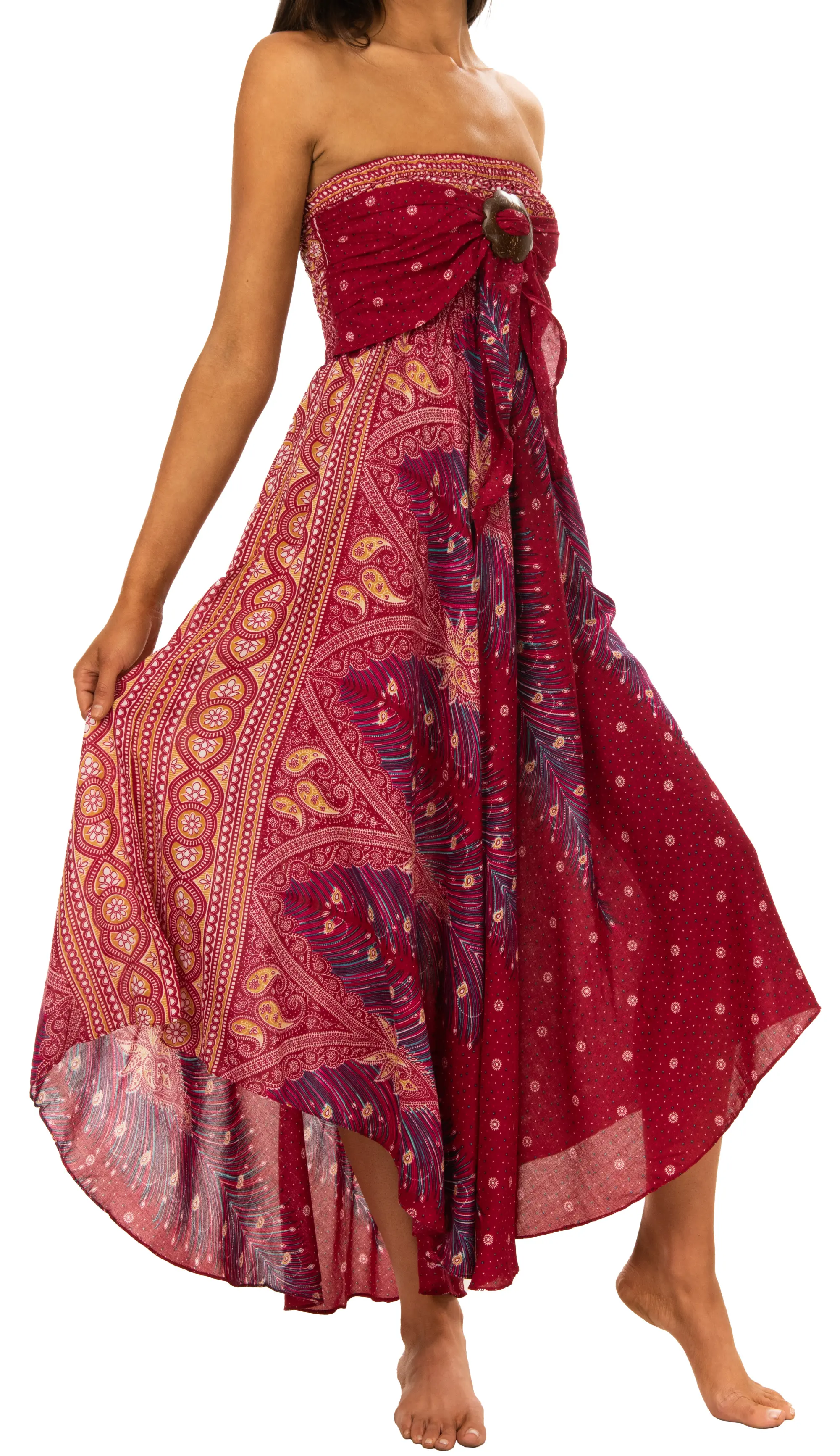 Convertible Print Dress / Skirt - Black White Multi - 3543R