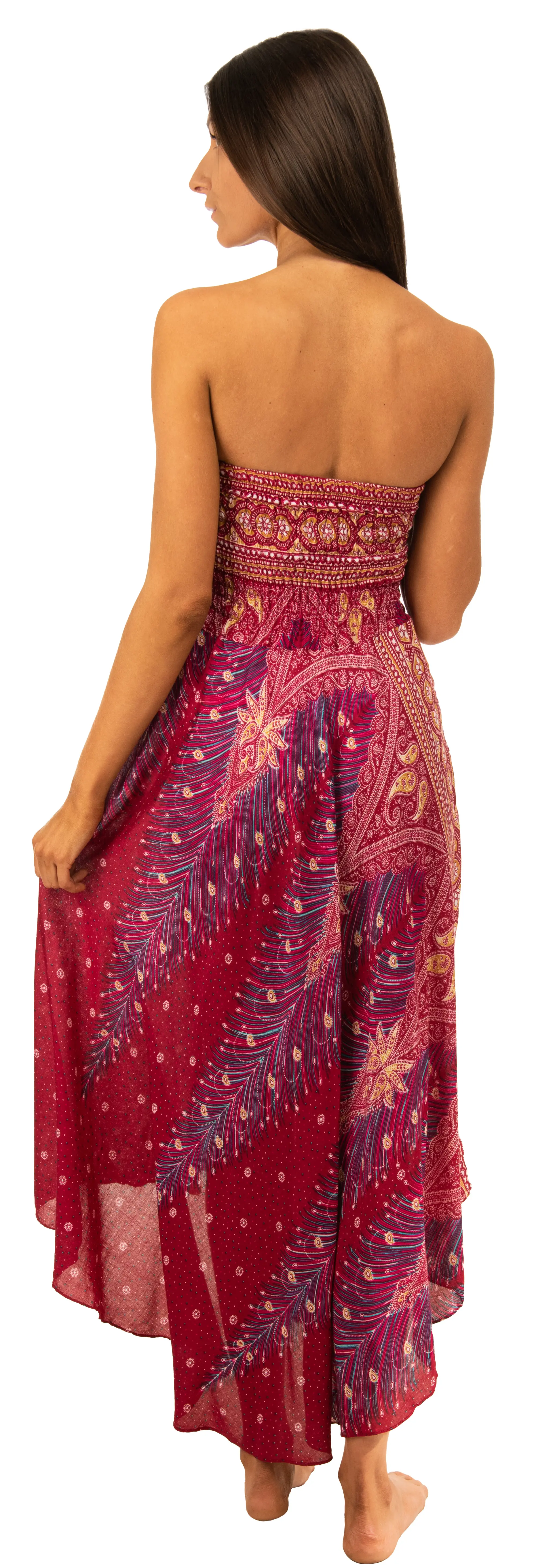 Convertible Print Dress / Skirt - Black White Multi - 3543R