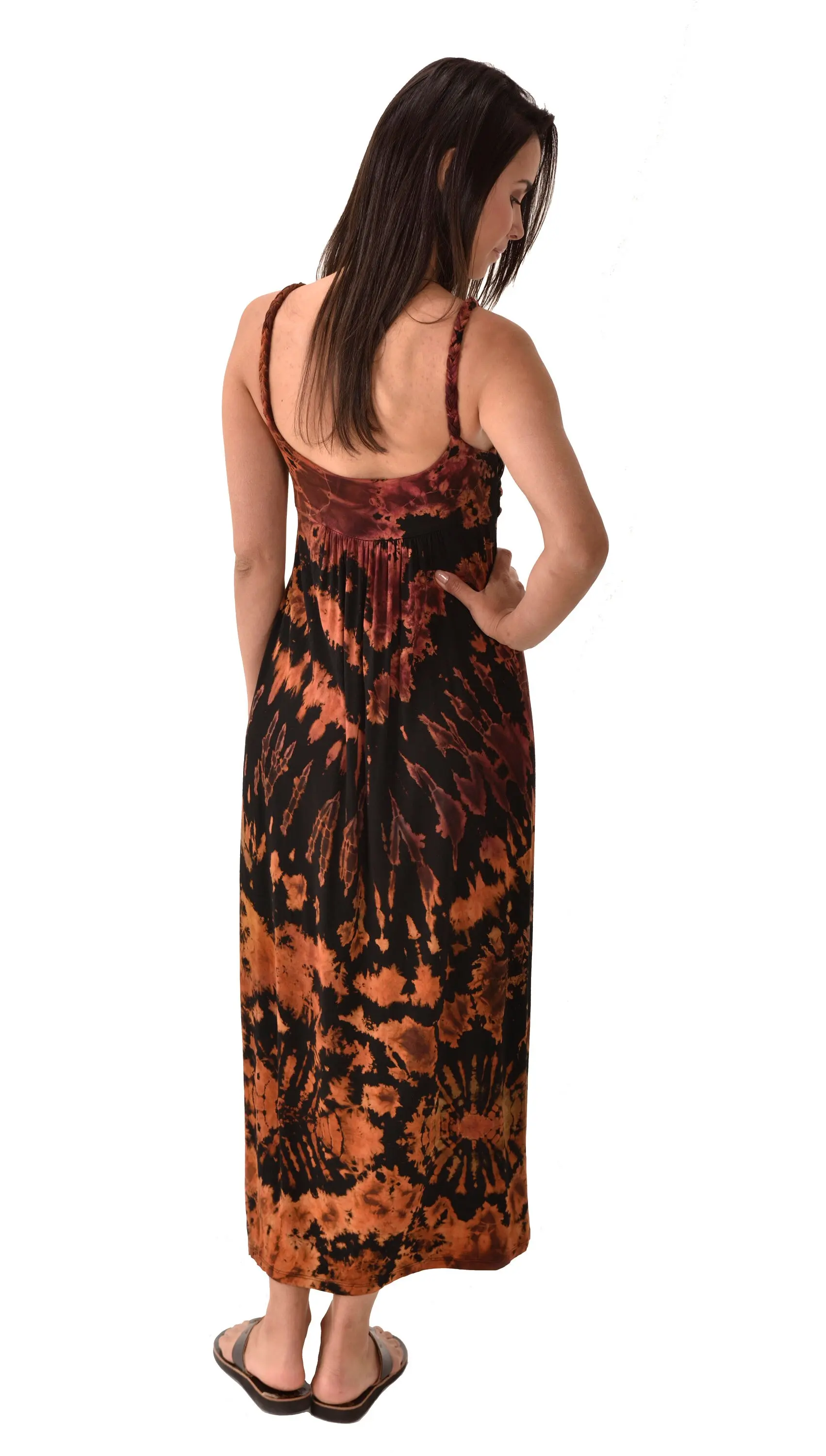 Hand Painted Reverse Tie Dye Tie-Dye Maxi Dress long Maxi tie dye dress Tie Dye Bohemian Dress Tie Dye Hippie Festival Rayon Spandex Dress