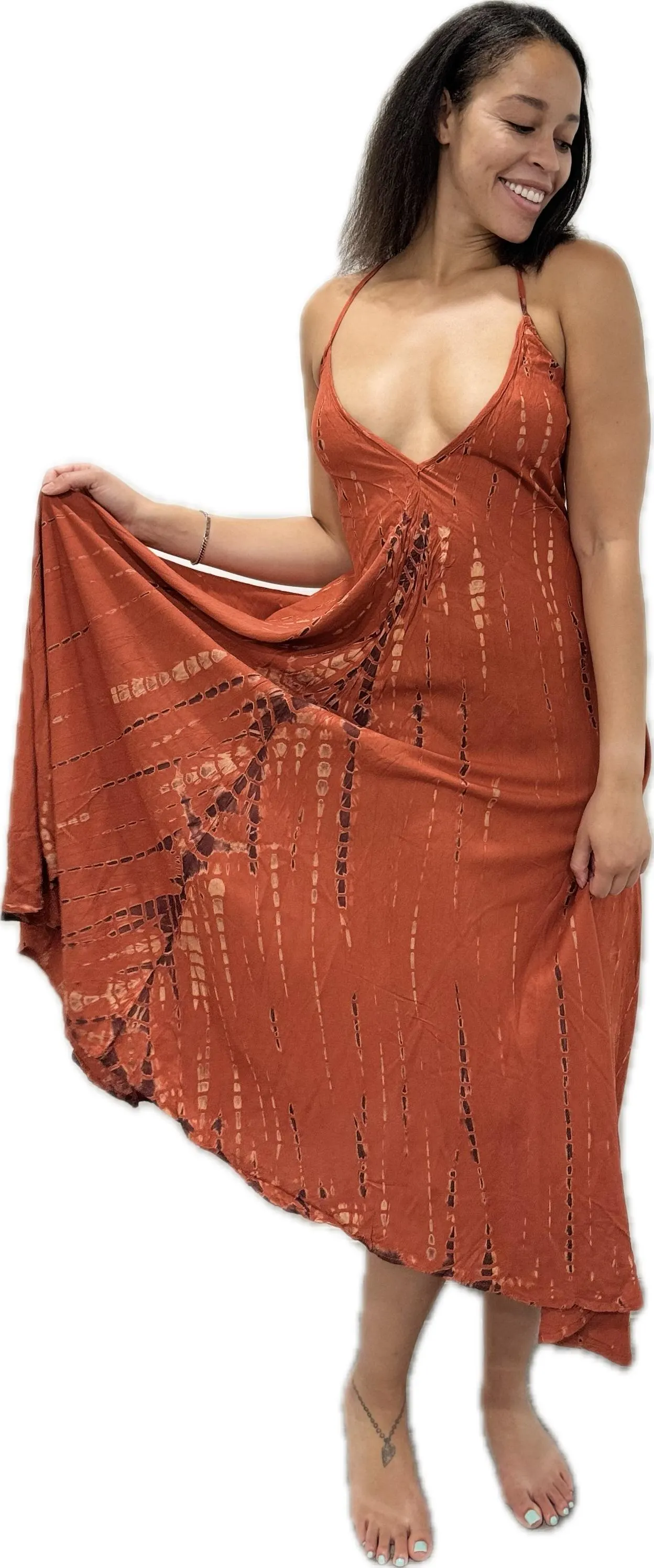 Dress v neck halter maxi dress Drawstring-Detail Dress