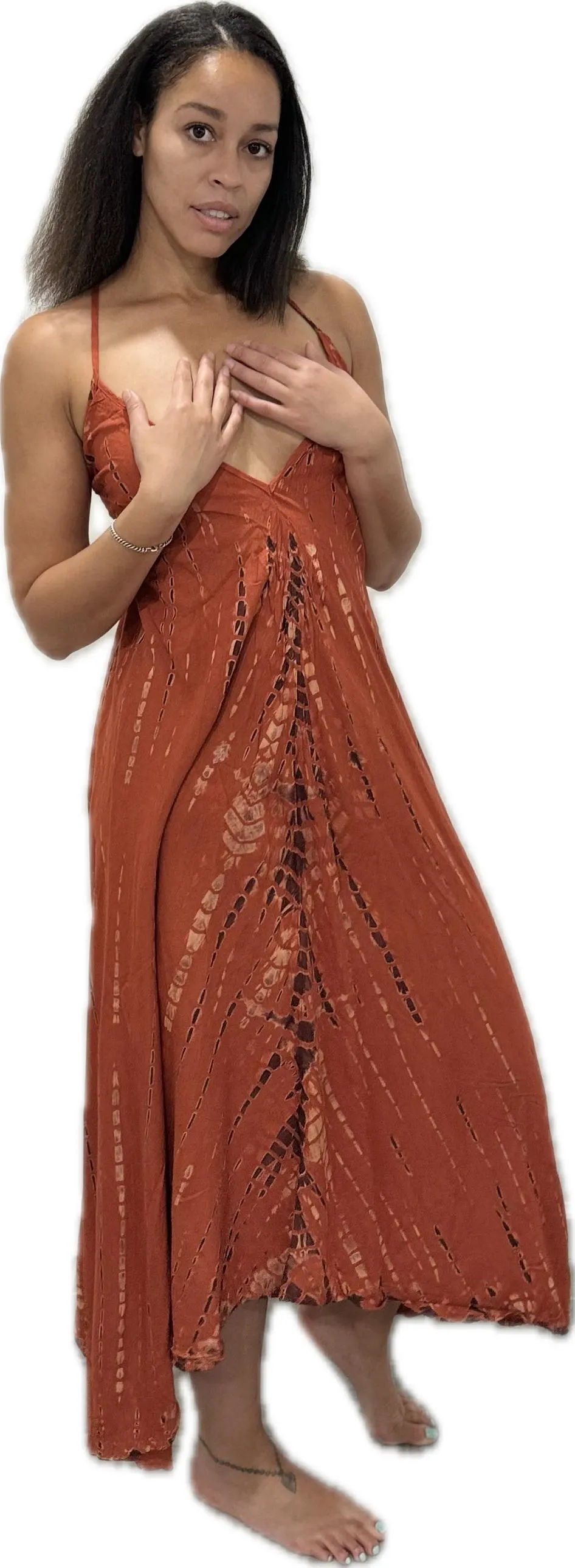 Dress v neck halter maxi dress Drawstring-Detail Dress