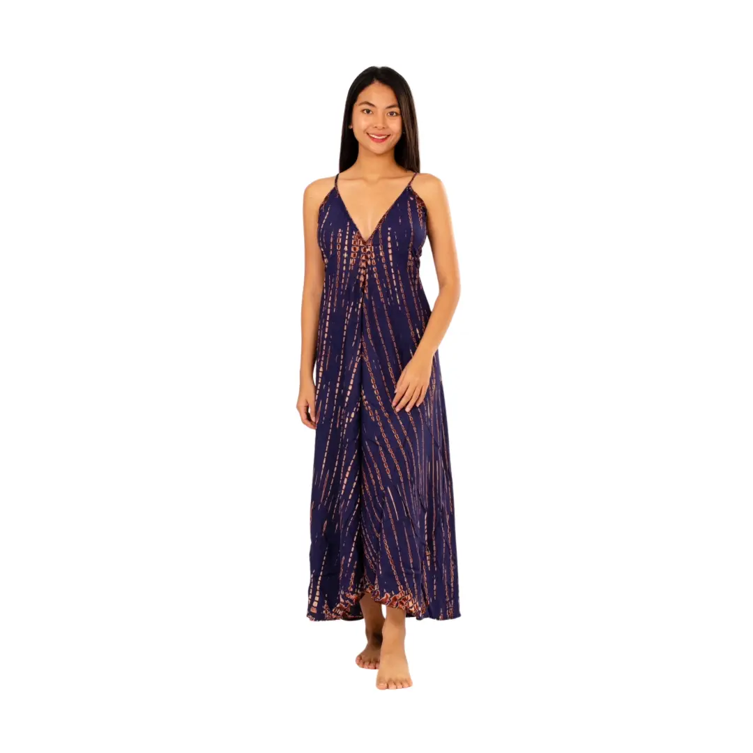 Dress v neck halter maxi dress Drawstring-Detail Dress