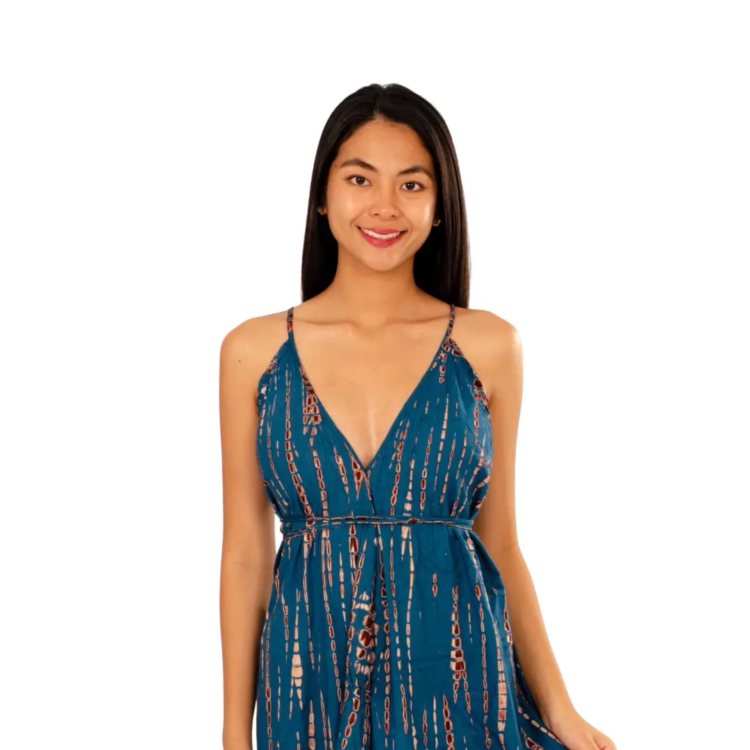 Dress v neck halter maxi dress Drawstring-Detail Dress
