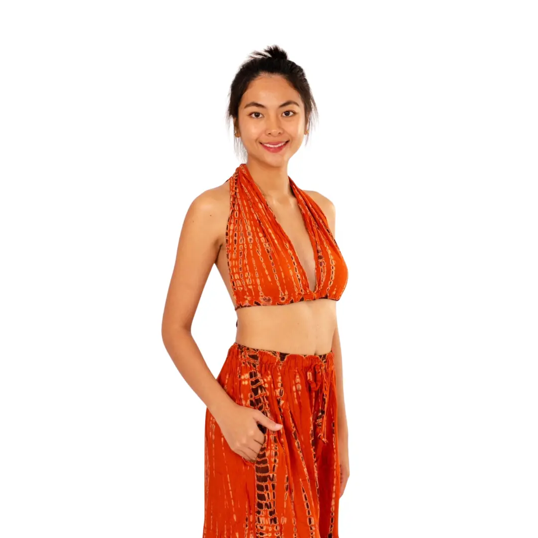 Tie Dye Bikini Top Reverse Tie Dye  tie dye top Tie Dye Bohemian Top Hippie Top Festival Top Rayon top