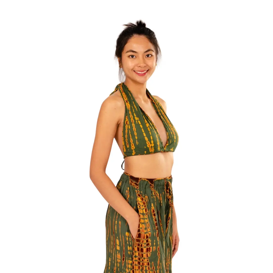 Tie Dye Bikini Top Reverse Tie Dye  tie dye top Tie Dye Bohemian Top Hippie Top Festival Top Rayon top