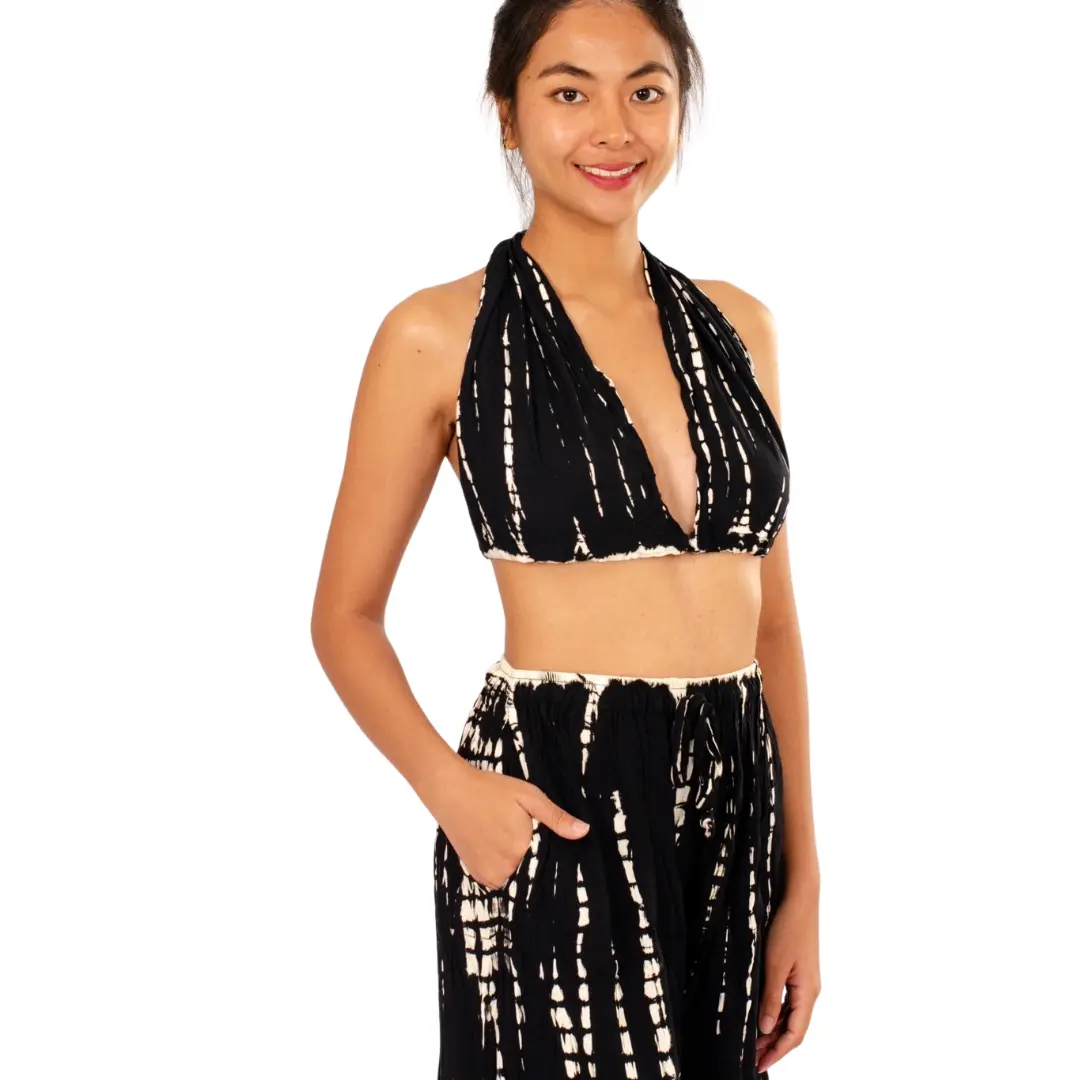 Tie Dye Bikini Top Reverse Tie Dye  tie dye top Tie Dye Bohemian Top Hippie Top Festival Top Rayon top