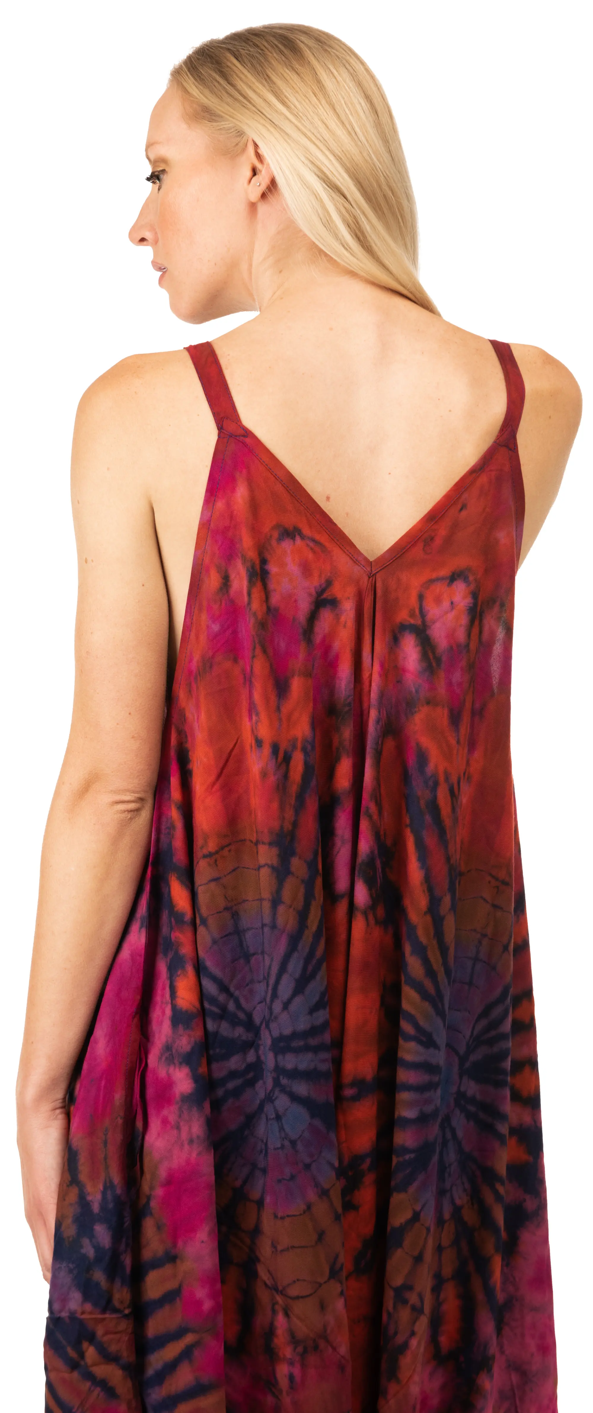 Tie Dye Rayon Overalls: Bohemian Hippie Jumpsuit