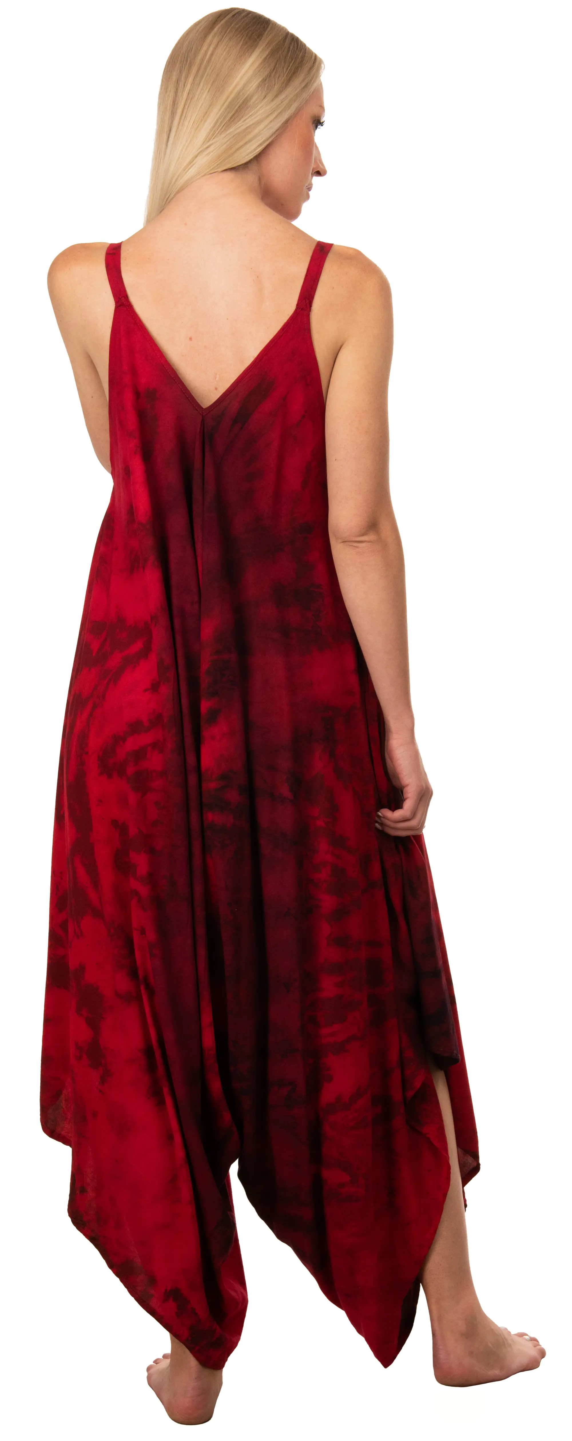 Tie Dye Rayon Overalls: Bohemian Hippie Jumpsuit