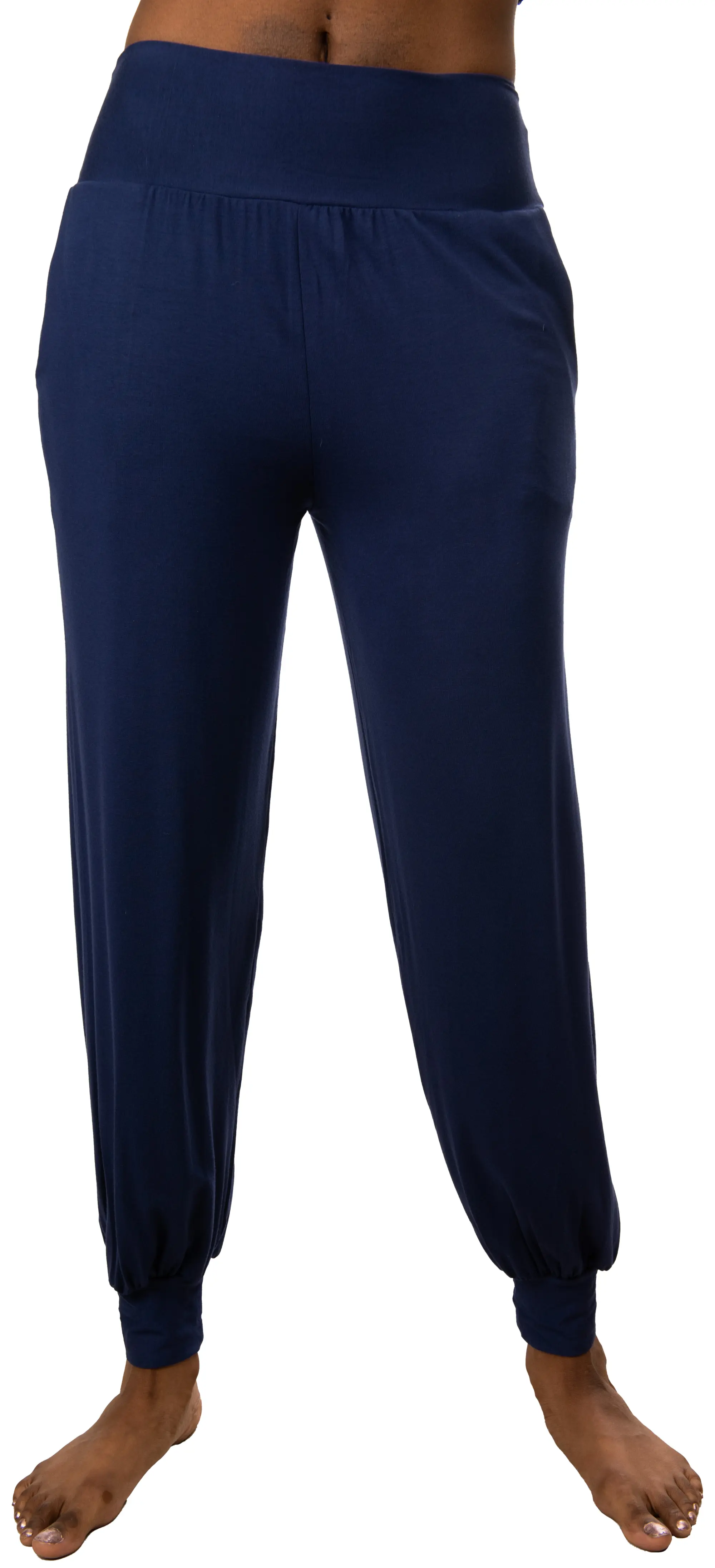 Solid Color Harem Pants w/pockets- 2365B-Blue