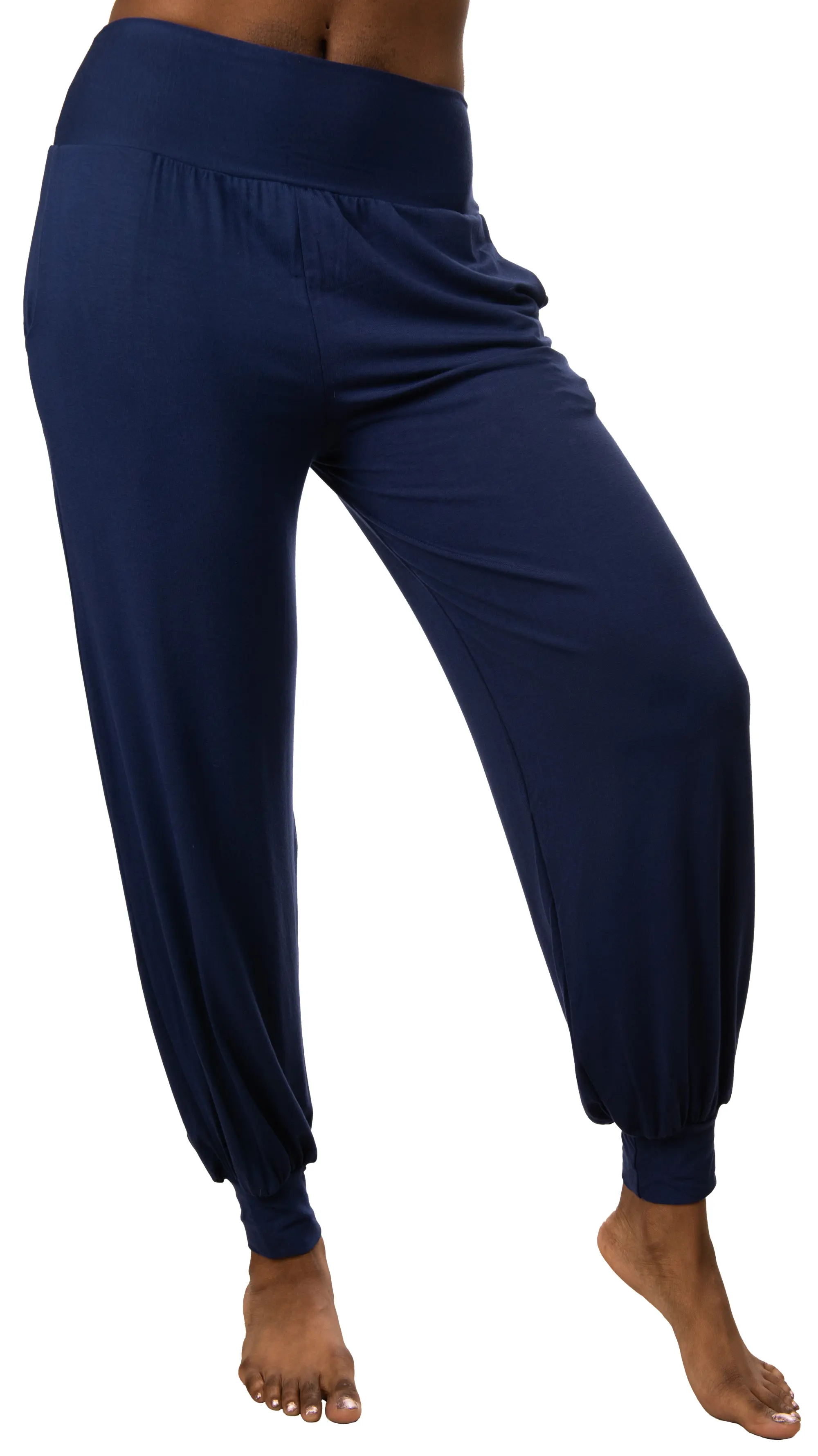 Solid Color Harem Pants w/pockets- 2365B-Blue
