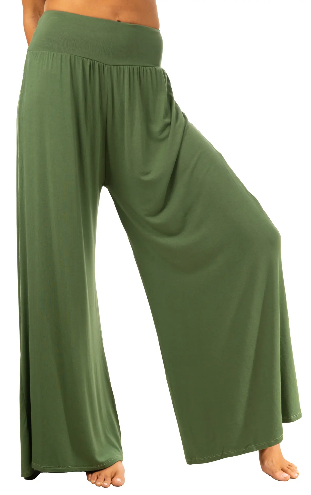 Solid Color Wide Leg Pants w/ pockets - 2368G