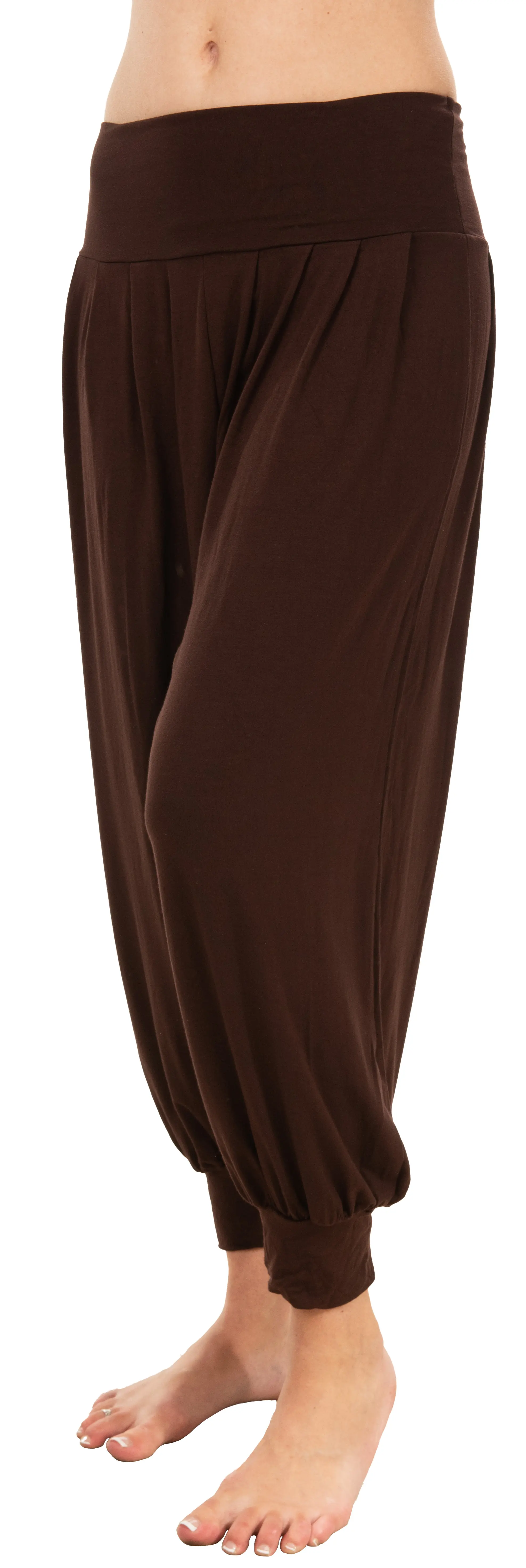 Solid Color  Harem Pants with Pleat /Pockets-Black