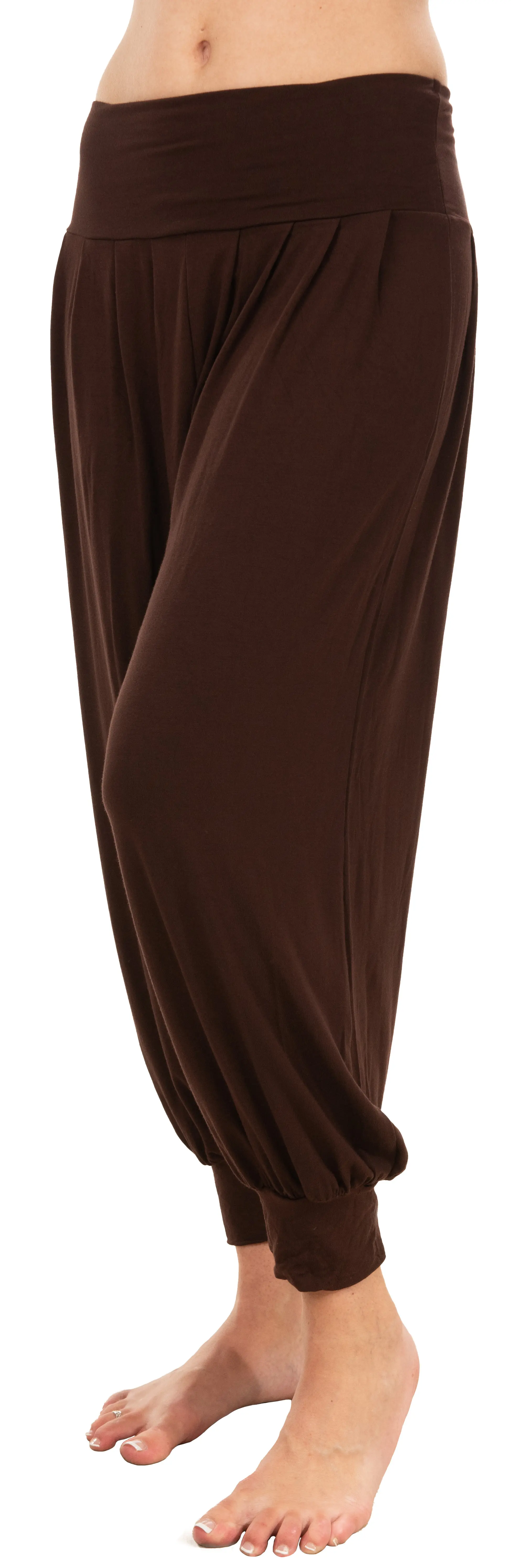 Solid Color  Harem Pants with Pleat /Pockets-Black