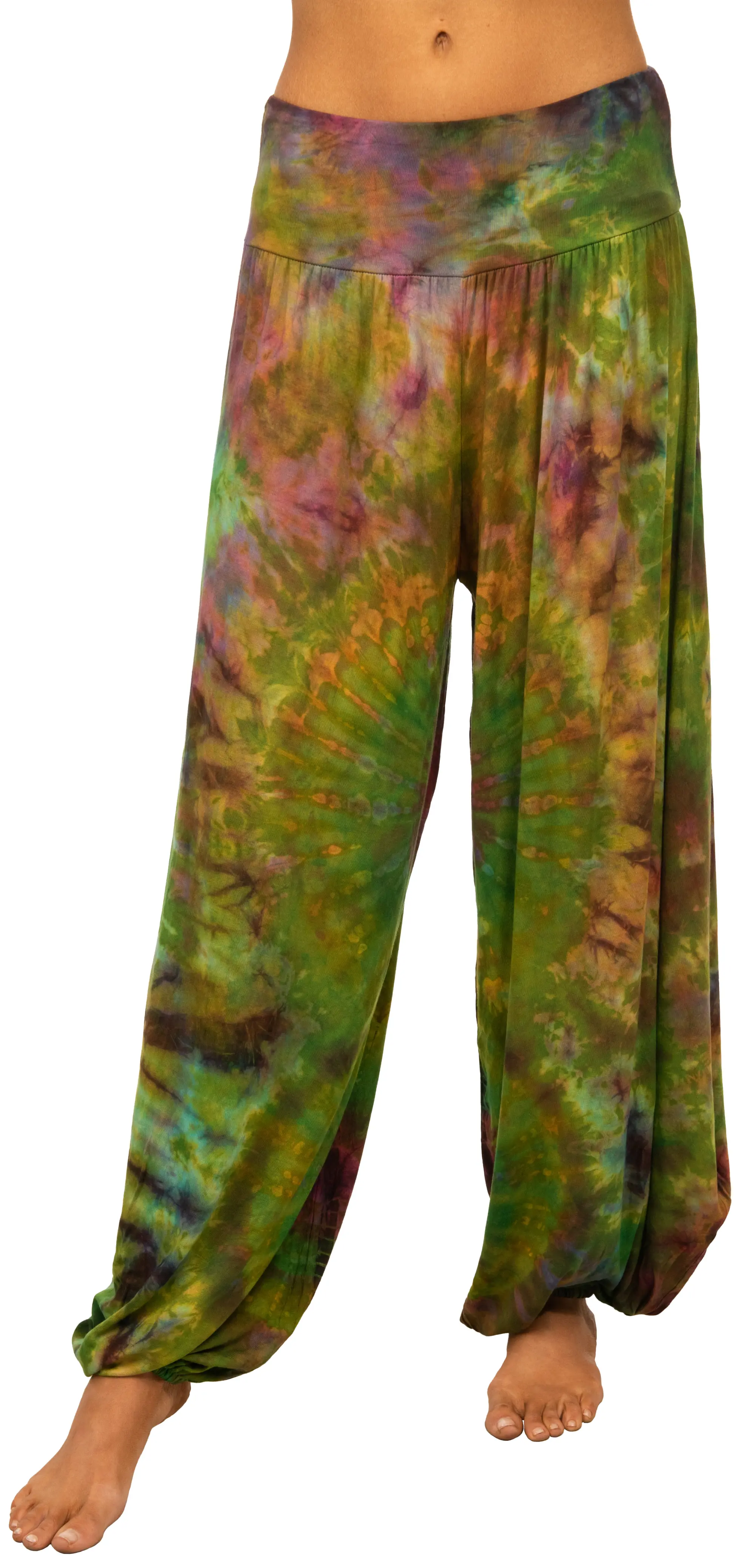 Tie Dye Wide Leg Rayon Pants: Boho Hippie Festival Style